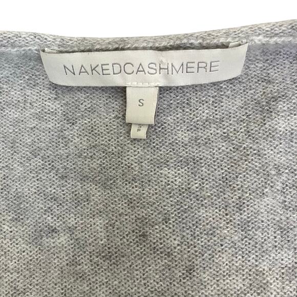 NakedCashmere Sz S Rolled V-neck Relaxed Sweater Heather Gray 100% Cashmere - Picture 7 of 16